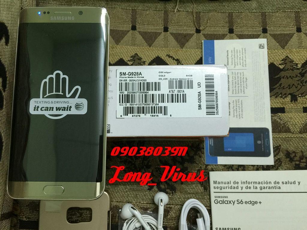 Galaxy S6 Edge Plus 64gb xách tay USA vừa nhập code lên quốc tế ít hô , full box - 2