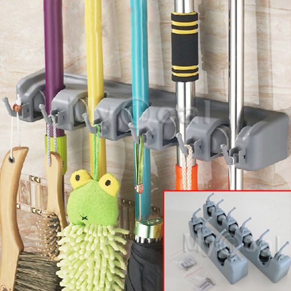 Wall Mounted Mop Organizer Holder Brush Broom Hanger Storage Rack