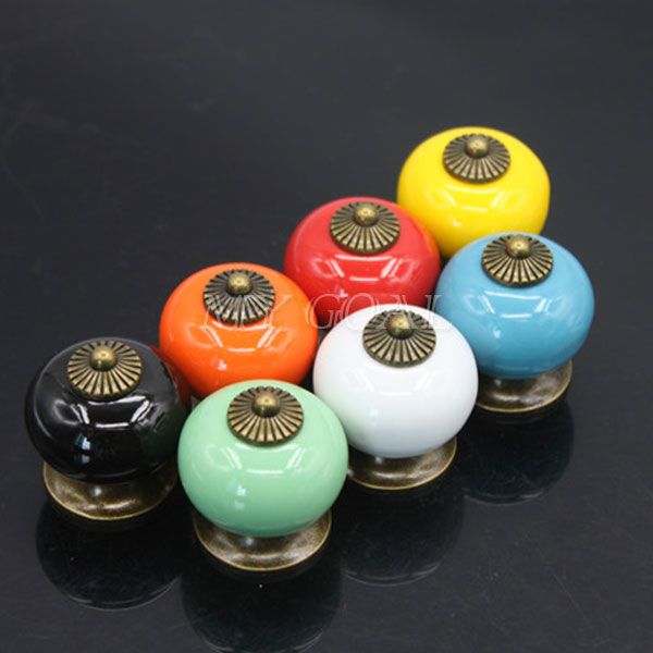 Knobs vintage Vintage Pull cupboard  Locker  Cabinet ceramic door Door Ceramic Cupboard knobs  Drawer Retro