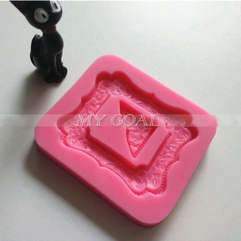 3D Mirror Photo Frame Vintage Silicone Fondant Mould Cake Decor Sugar