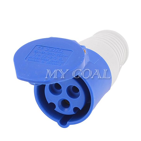 16 AMP 16A Plug Socket Female 240V 3 Pin Waterproof Electrical Connector Blue eBay