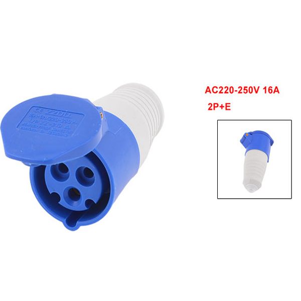 16 Amp 16a Plug Socket Female 240v 3 Pin Waterproof Electrical Connector Blue Ebay 5522