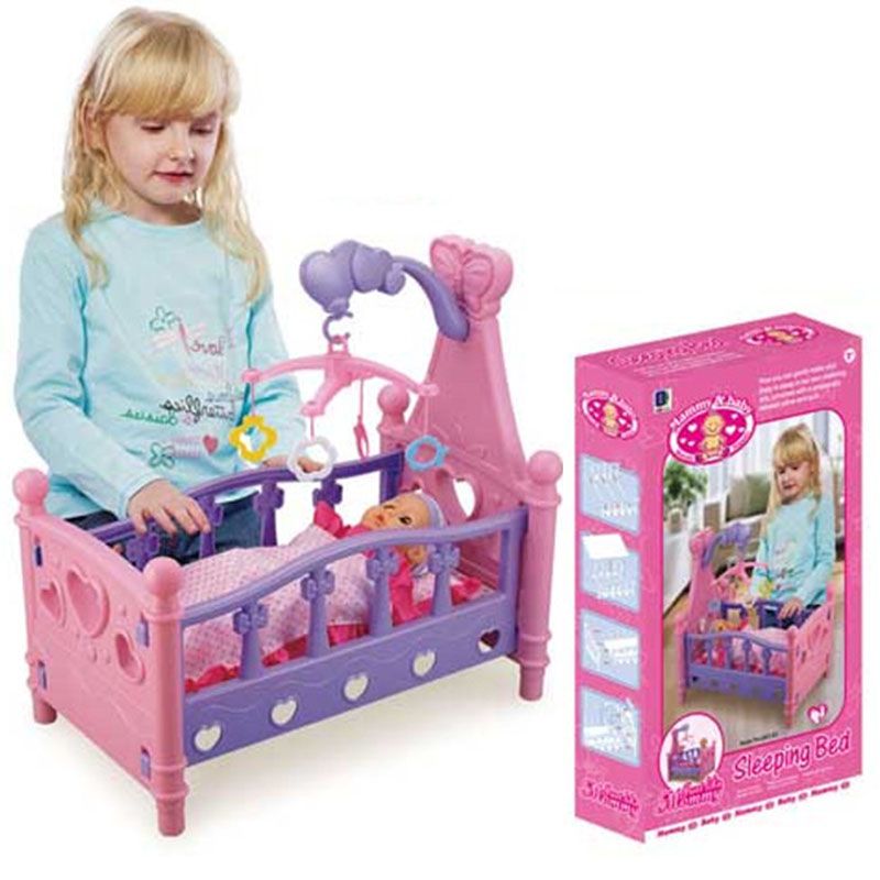 Baby Kids Children Girls Pretend Mommy Role Play Toy Cradle Crib Doll