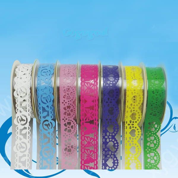 6 Rolls Hollow Lace Pattern Tape Deco Craft Self Adhesive Scrapbook