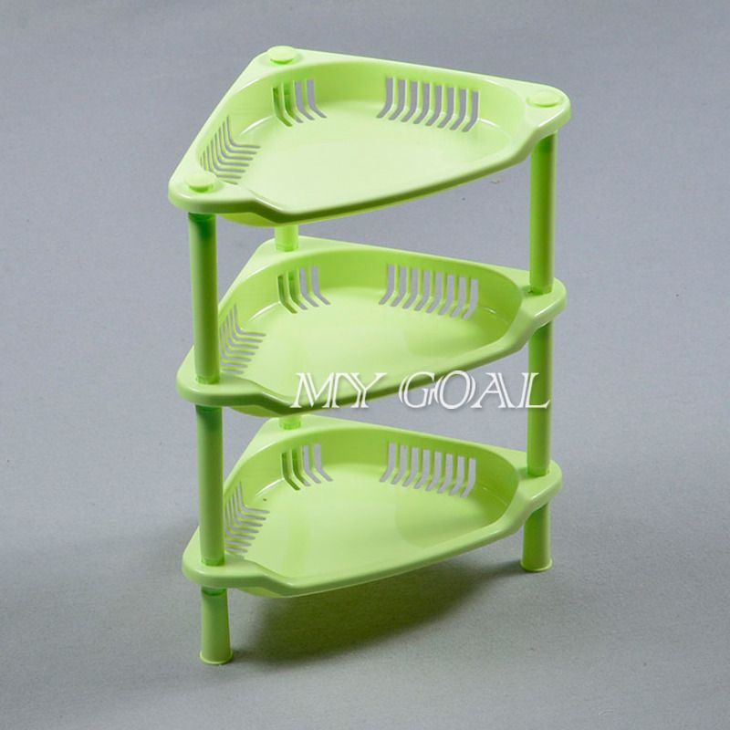 3 Tier Plastic Corner Shelf Organizer Bathroom Kitchen Storage Rack Holder eBay