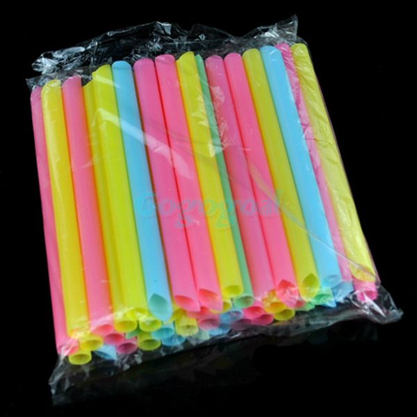 50 Bubble Boba Tea Fat Drinking Straws Party Smoothies Jumbo Thick