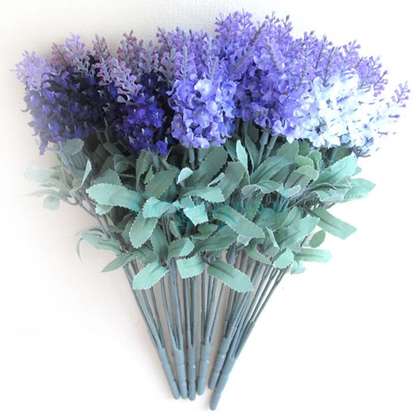 1 Bouquet Artificial Lavender Silk Flower Home Wedding Garden Floral
