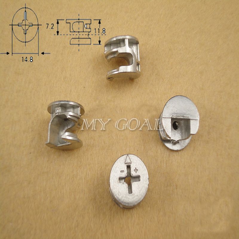 10PCS Knock Down Cam Lock Flat Pack Furniture Fitting Dowel Assembly