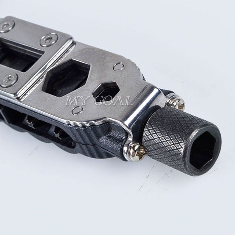 EDC Multi Screwdriver Wrench Opener LED Keychain Outdoor Survival