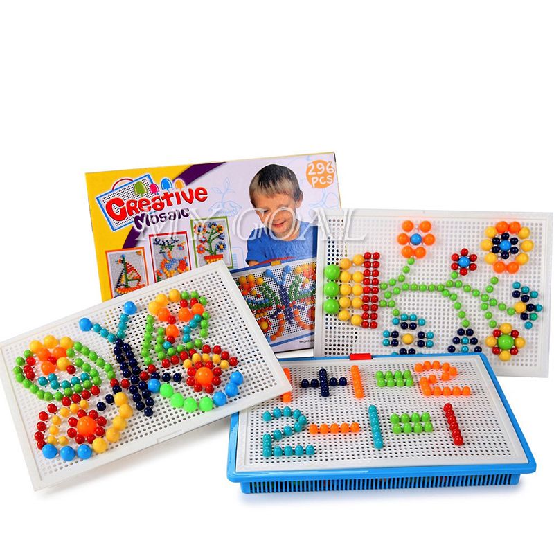 Children Puzzle Peg Board With 296 Pegs For Kids Educational Toys