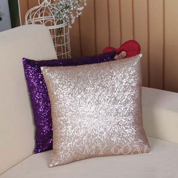 Solid Color Glitter Sequins Throw Pillow Case Lounge Cafe Decor Cushion Cover eBay