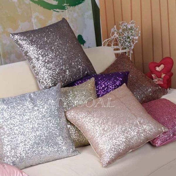 Solid Color Glitter Sequins Throw Pillow Case Lounge Cafe Decor Cushion Cover eBay