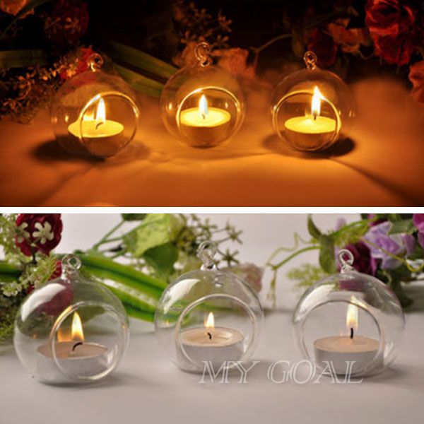 Clear Glass Hanging Candle Tea Light Holder Candlestick Wedding Party Home Decor eBay