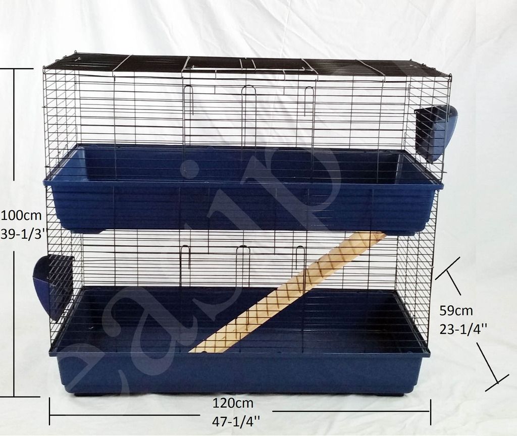 Indoor Rabbit Hutch Guinea Pig Pet Cage Two Storey Tier Layer Level