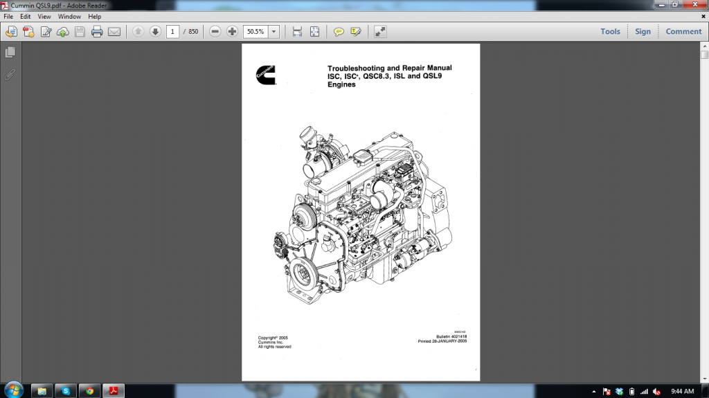 Service manual engine qsl9