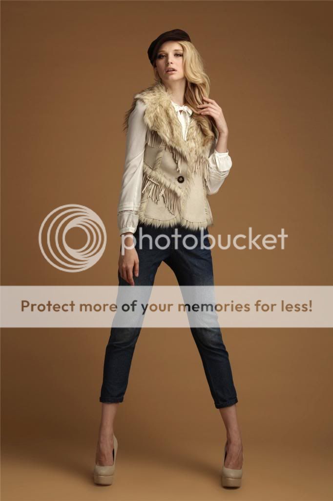 Chic Winter Women's Suede Vest Fleece Jacket Faux Fur Coat Warm Outerwear