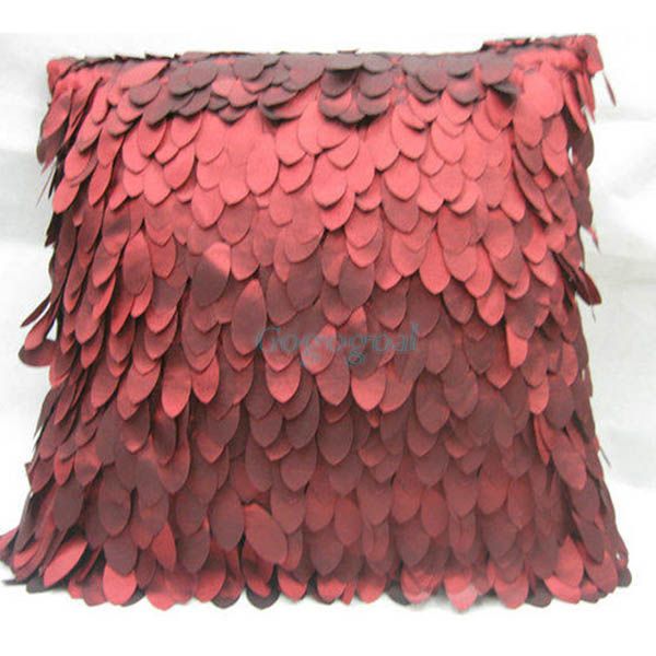 Home Sofa Decoration Ribbon Leaves Leaf Throw Pillow Case Cushion Cover 45x45cm