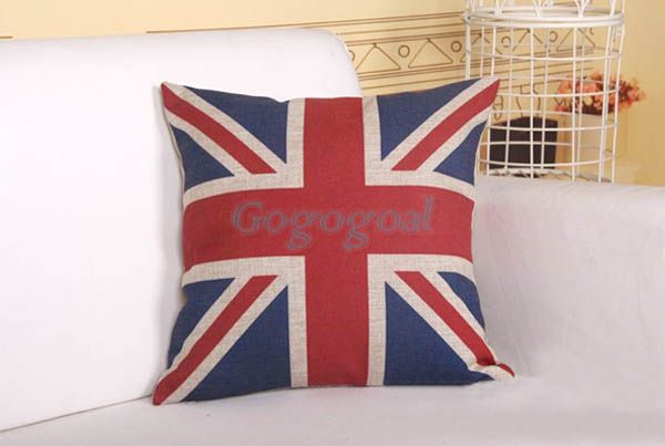 Union Jack UK British Flag Linen Pillowcase Throw Pillow Case Cushion Cover 45cm