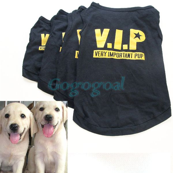 4Size Pet Dog Cat Cute VIP T Shirt Vest Clothes Coat Puppy Fancy Dress Costume