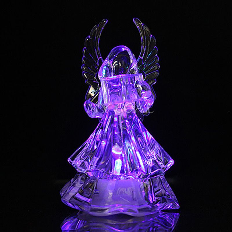 Acrylic Color Changing Colorful Icy Crystal Angel LED Light Lamp Home ...