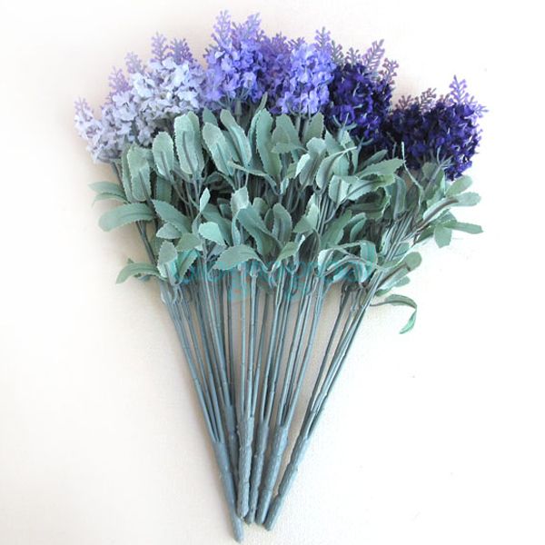 1 Bouquet Artificial Lavender Silk Flower Home Wedding Garden Floral ...