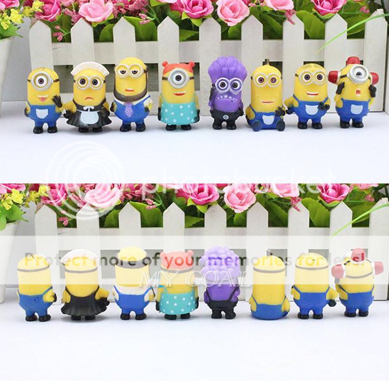 8X Mini Despicable Me 2 Minions Movie Character Action Figures Set XMAS ...